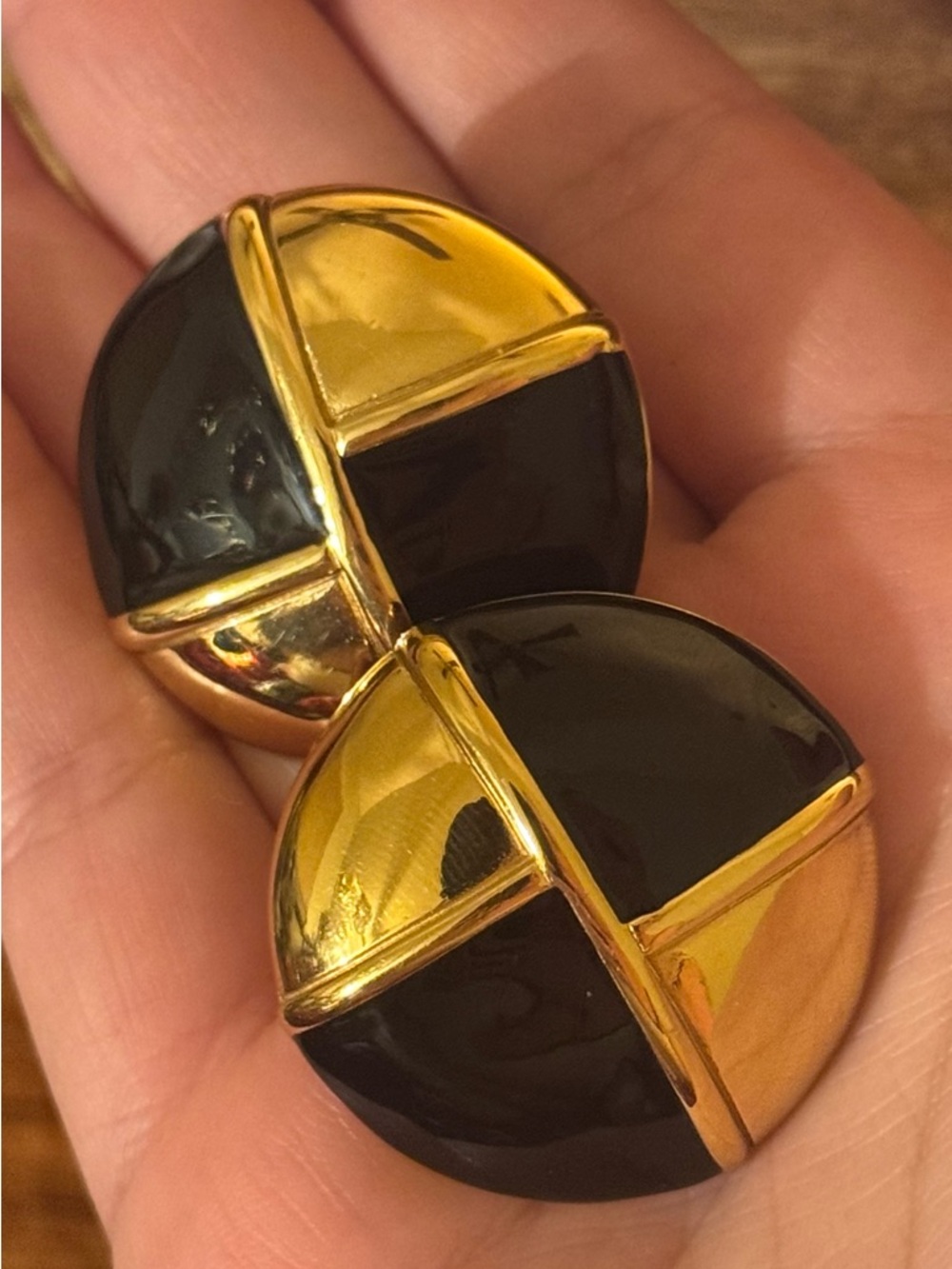 Gold and Black Vintage Givenchy Earrings